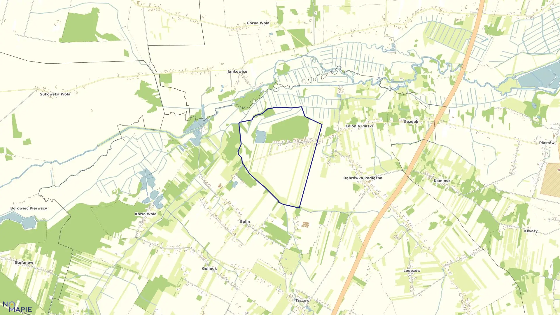 Mapa obrębu GUSTAWÓW w gminie Zakrzew